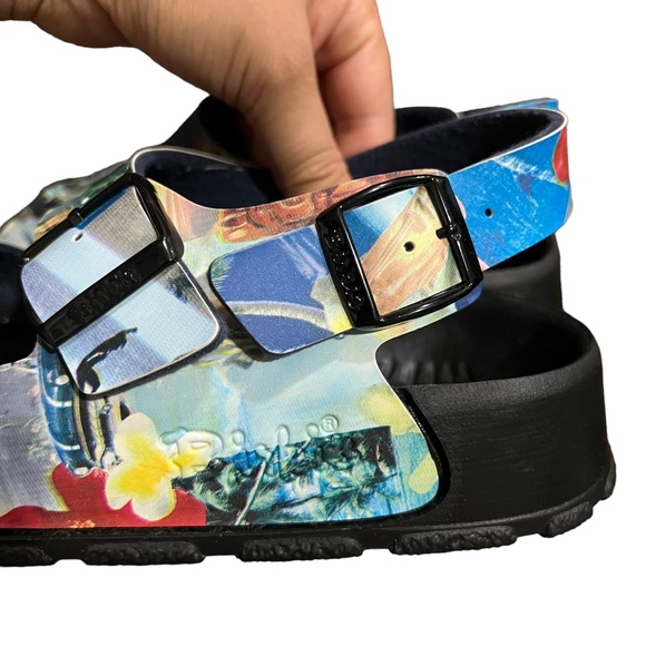 Birki's by Birkenstock Colorful Hawaii Tiki Print Beach Surfer Sandal US 6.5 - Picture 6 of 12